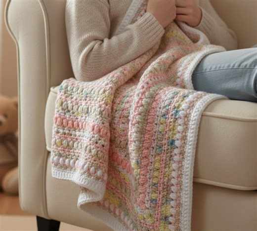 Rainbow Baby Blanket Crochet Pattern PDF   Video Tutorial | Textured Pastel Blanket | Beginner Friendly - Etsy Australia