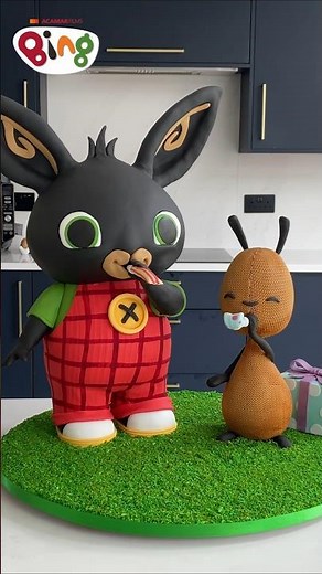 Making a HUGE Bing & Flop Birthday Cake! 🎂 | #Shorts | Bing Shorts