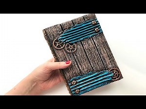 DIY cardboard notebook | wood imitation | STEAMPUNK
