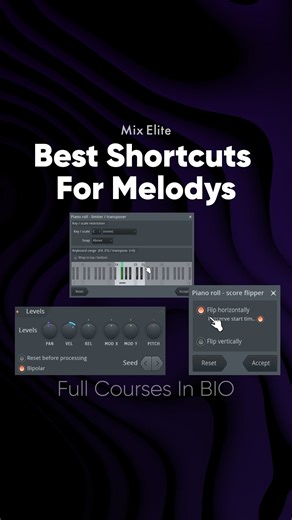 Level up your melodies with these piano roll shortcuts! Alt K for transposer, Alt Y to flip, Alt R for randomizer. Shift keys, experiment with ranges, spice up with pan & velocity. Get creative! Comment ‘midi’ for a free melody pack!⁠ ⁠ #MusicProduction #MelodyTips #PianoRollHacks #MusicProducers #BeatMakers #FreeMelodyPack #MixElite | FL Studio Daily