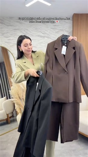 Yazkış | Eyfel Double Blazer-Palazzo Takım✨ Ürün Kodu: 8064 Manken beden ölçüleri; Boy 170 cm, kilo 53. Göğüs 83. Bel 68. Çekimde s beden... | Instagram