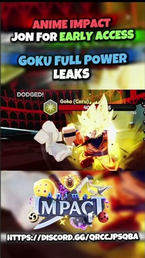 Goku Full Abilities Leaks! #roblox #goku #shorts #viralvideo #animeimpact #fyp #newgameinroblox