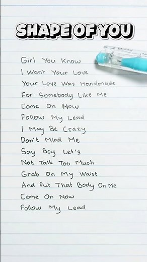 Ed Sheeran ~ 🌼Shape Of You (Lyrics) | Viral Music #viral #lyrics #american #music #shorts