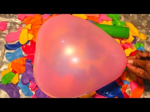 Relaxing ASMR Unboxing | Colorful Modeling Heart Balloons Popping Sounds
