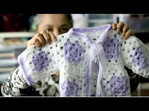 How to Crochet an Easy Granny Square Baby Cardigan for Beginners