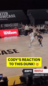 Cody Williams’ dunk was great, but his REACTION was even better! 🤯😂 #NBADunkWeek | NBA G League