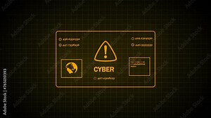 computer screen with programming code and an alert message, concept of computer security, warning , cyber warning, malware or hacker attack