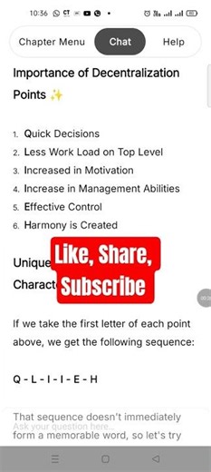 STD 12 GSHSEB, SUBJECT OCM, CH 4 ORGANIZING, DECENTRALIZATION #std12commerce #shorts #shortvideo