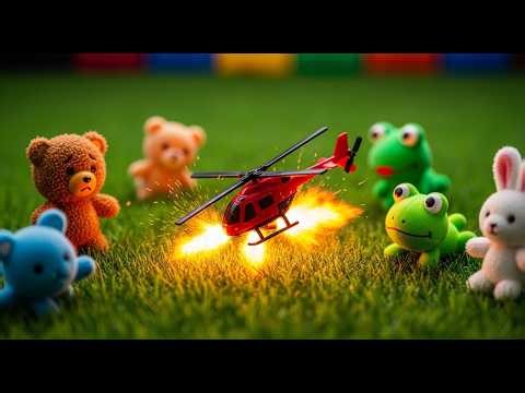 OMG! Toy Helicopter CRASH 💥🚁😱 | Emergency Rescue Adventure 🌈 | 3D Kids Fun Story