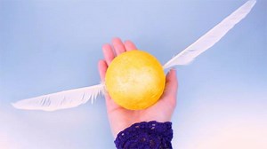 6.5M views · 9.8K reactions | This DIY is pure MAGIC. Make a Golden Snitch bath bomb in minutes. ✨✨ | AwesomenessTV | Facebook