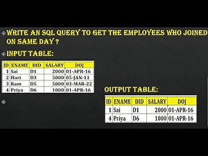 Mastering SQL: How to Query Employees Joining on the Same Day | Interview Prep