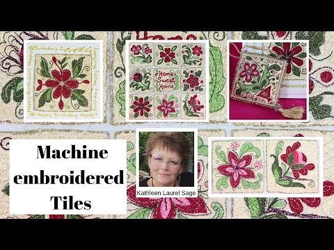 Machine Embroidered Tiles