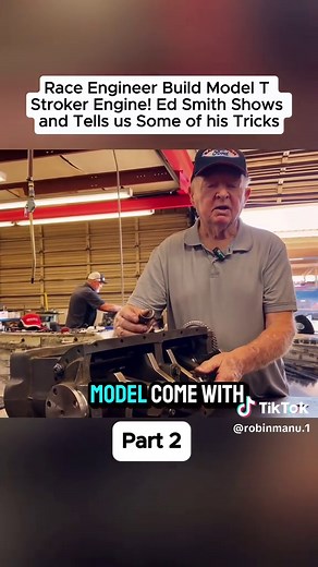 Race Engineer Build Model T Stroker Engine! Ed-p2#engineering #engine #fyp #oldcar #rebuild