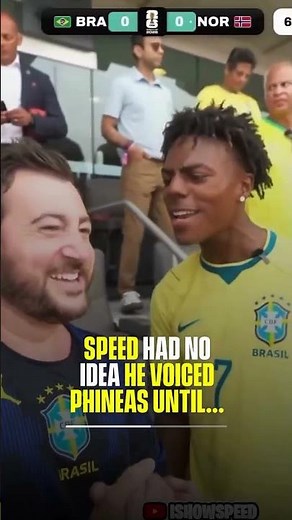 Phineas And Ferb - IShowSpeed Meets Vincent Martella At The World Cup