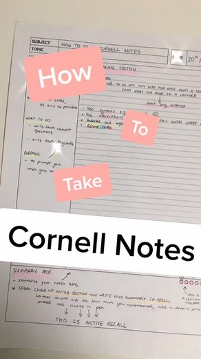 How to take cornell notes 📝#cornellnotes #studying #aestheticnotes #noteworthytopics #notetaking #printable #studentlife #studygram #foryou #college