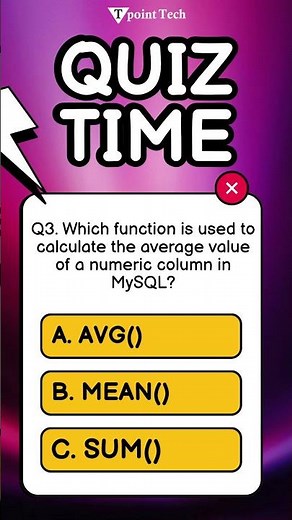 MySQL MCQs | MySQL Interview Questions & Answers | Tpoint Tech