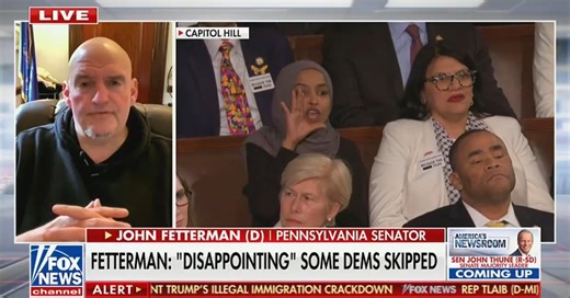 Fetterman Blasts ‘Yelling and Screaming’ From Dem Colleagues During Trump SOTU: ‘Just Don’t Do That’