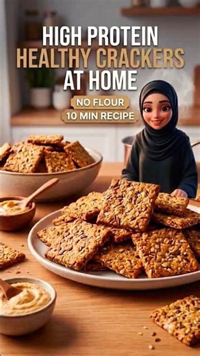 High Protein Crackers No Flour Recipe #shorts #foodshorts #highprotine #crackers