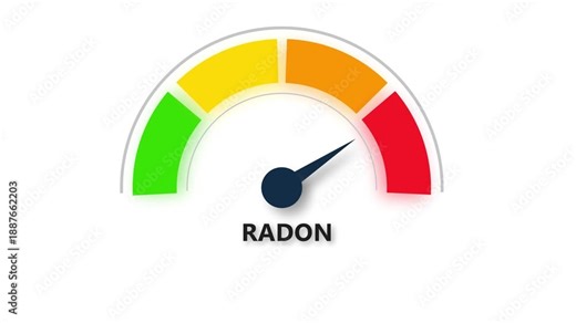 Radon Normal meter concept on black background representing balanced radioactive gas level, safe environment, and controlled exposure