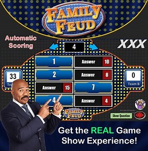 Family Feud Game Show Template PowerPoint Automatic Scoring Editable Classroom