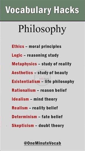 Philosophy Vocabulary Hacks That Instantly Sound Deep