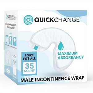 QuickChange Men’s Maximum Absorbency Incontinence Wrap, One Size, 35 Count