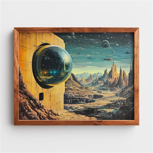 Retro-futuristic Sci-fi Print, Alien Desert Landscape (digital Download) - Etsy