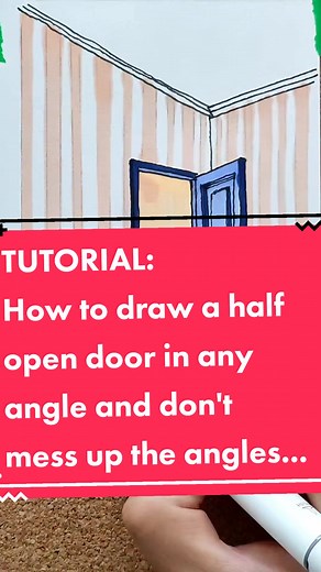 How to Draw a Half Open Door: Angles Tutorial