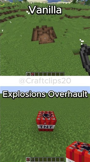 MINECRAFT VANILLA TNT vs EXPLOSIONS OVERHAUL TNT 💥 #minecraft