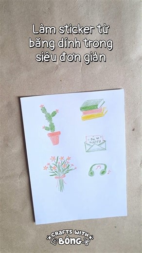Làm sticker từ băng dính trong | Super Easy DIY Stickers Using Clear Tape