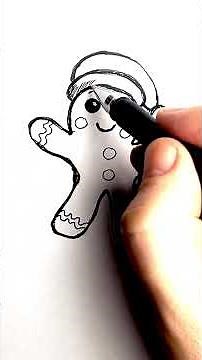 How to draw a gingerbread man step by step 🍪🎄 #GorArts