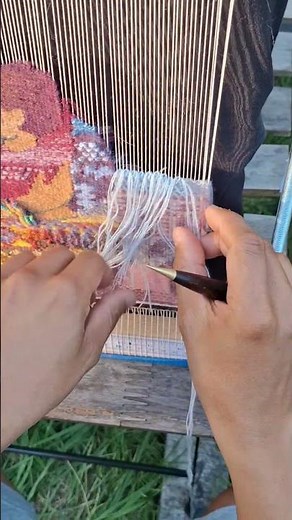 WIP tapestry weaving sampler: coptic technique