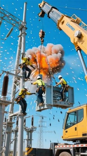 Crane Collapse & Electric Explosion! Shocking Moment 😱⚡ EP-01 #shorts #shortvideo #viralvideo