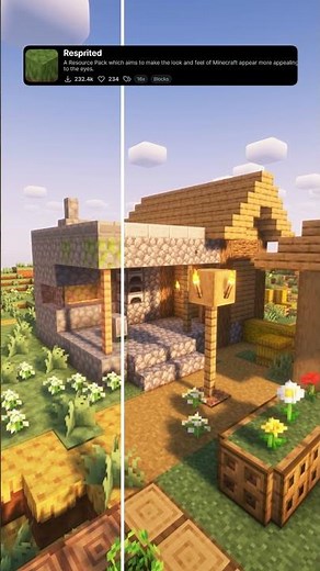 Best Minecraft Give A New Look Resource Pack: Resprited #minecraft #shorts