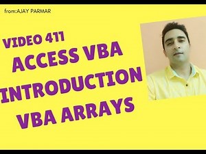 Learn MS Acess - Video 411- VBA - Introduction to Arrays