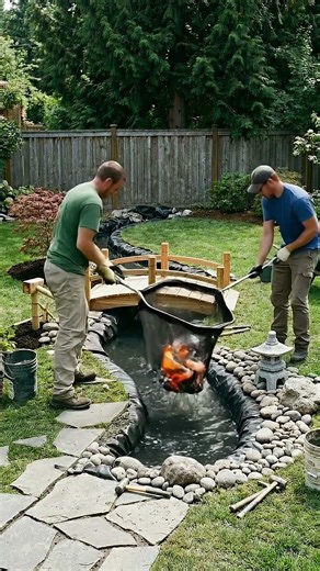 DIY Japanese Koi Pond Build: Backyard Transformation! 🌸🐟