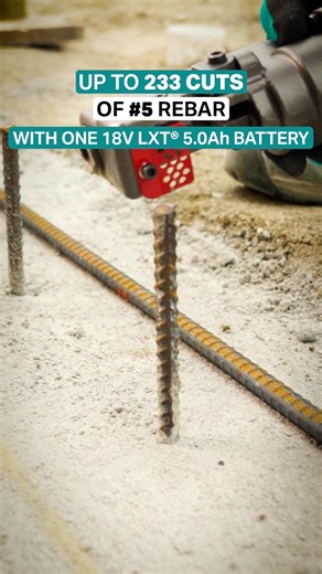 42K views · 217 reactions | Makita has delivered a cordless and spark-free cutting solution for rebar and steel rod with the 18V LXT® Brushless Cordless Rebar Cutter (model XCS04T1). The XCS04T1 has a cutting capacity of up to #5 (5/8”) rebar, with a cutting head that rotates a full 360 degrees. Get 233 cuts of #5 rebar with one 18V LXT® 5.0Ah Battery. #makitausa #makitatools #makitalxt | Makita Tools USA | Facebook
