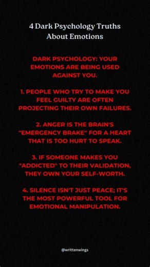 4 Dark Psychology Truths About Emotions #darkpsychology #psychologyfacts #emotions