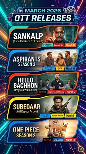 Big OTT Releases in March 2026! 😱 #shorts #bollywoodnews #bollywood #ottrelease