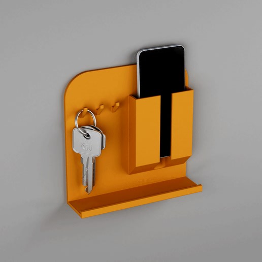 Wall Mounted Phone & Key Organizer | Entryway Dock