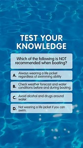 🧠How much do you know about boating safety? Take our quick quiz and test your knowledge! All through summer we’re sharing some quick quiz questions to test your brain waves and promote water safety. #BoatSafe #WaterSafety #BrainWaves | Royal Life Saving Society - Australia