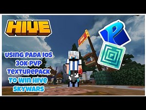 Using Pada iOS 30k PvP Texture Pack To Win Hive Skywars [MCPE 1.17 +]