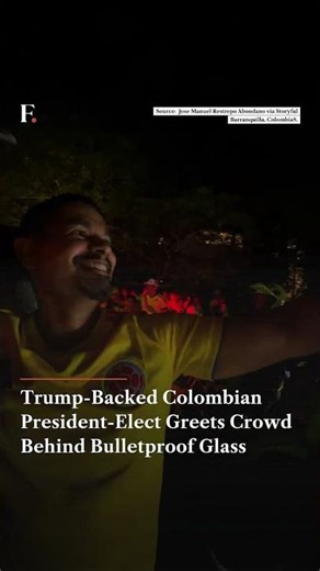 Trump Backed Colombian President Elect Greets Crowd Behind Bulletproof Glass | Firstpost News | N18G
