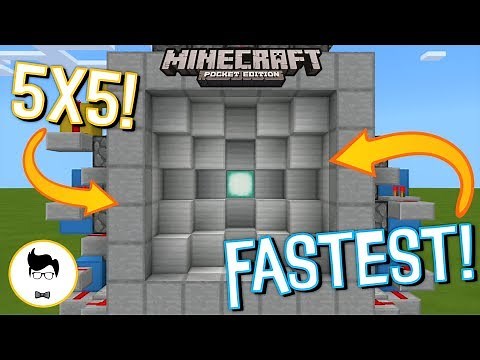 Minecraft PE FASTEST SEAMLESS 5x5 CAVE DOOR! (PE/Xbox/Windows10/Switch)