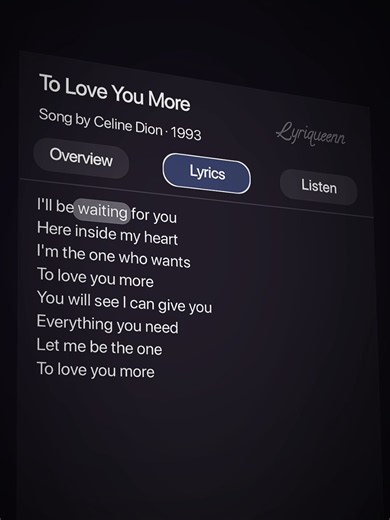 To Love You More lyrics - Celine Dion (Full English lyrics)