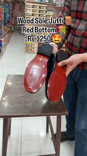 Goyal Boot House on Instagram: "Wood Sole Jutti 🪵 Red Bottom 💐 Rs. 1250 🤩 Shop - Goyal Boot House, Band Gali, Sadar Bazar, Barnala, Punjab Phone No. : 9417542836 Wood Sole Loafers Wood Sole Chelsea #instagram #shoes #reels #fashion"