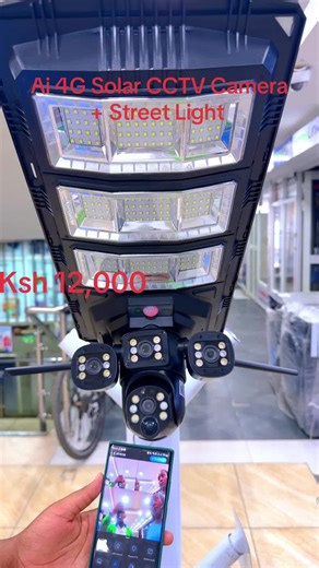 AI 4G Solar CCTV Camera with Street Light Features