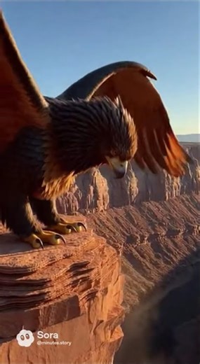 Majestic Griffin Jumps a Canyon Cliff | Ultra-Realistic Stunt #mythology #cinematic