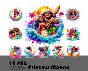 10 Princess Moana Png Maui and Moana Png Cute Moana Design Png Moana Clipart Png 300 Dpi High Resolution Tshirt Sublimation Transparent - Etsy