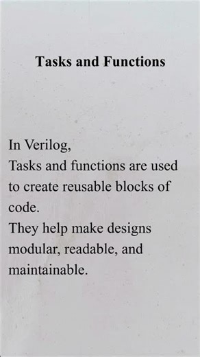 Tasks and Functions| Verilog | 2025 #systemverilog #uvm #verilog #vlsi #vlsijobs #vlsiprojects